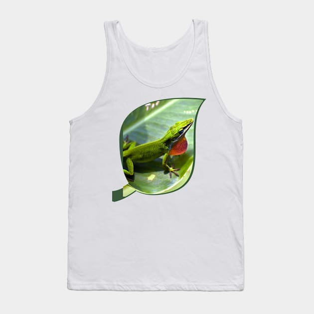 Lizard on a Leaf Tank Top by RoxanneG